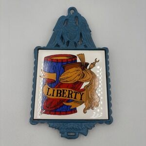 Vintage Liberty Trivet Napcoware LIBERTY Metal And Ceramic Footed